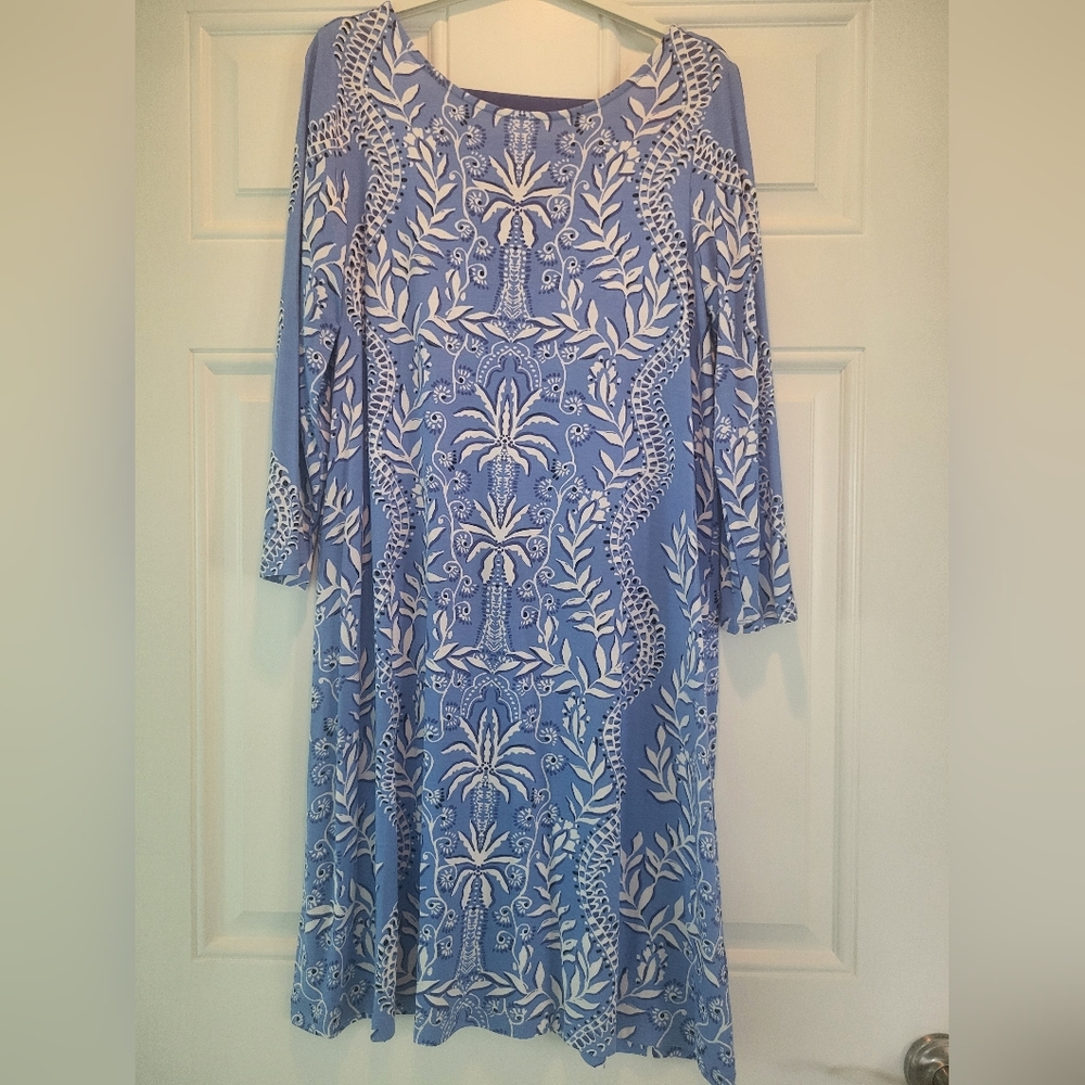 Lilly Pulitzer Blue and White Long Sleeve Dress